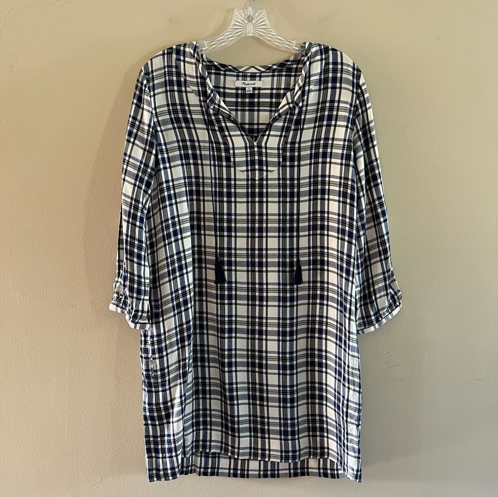 Women’s Madewell Plaid Artiste Tunic Shift Dress Sz S